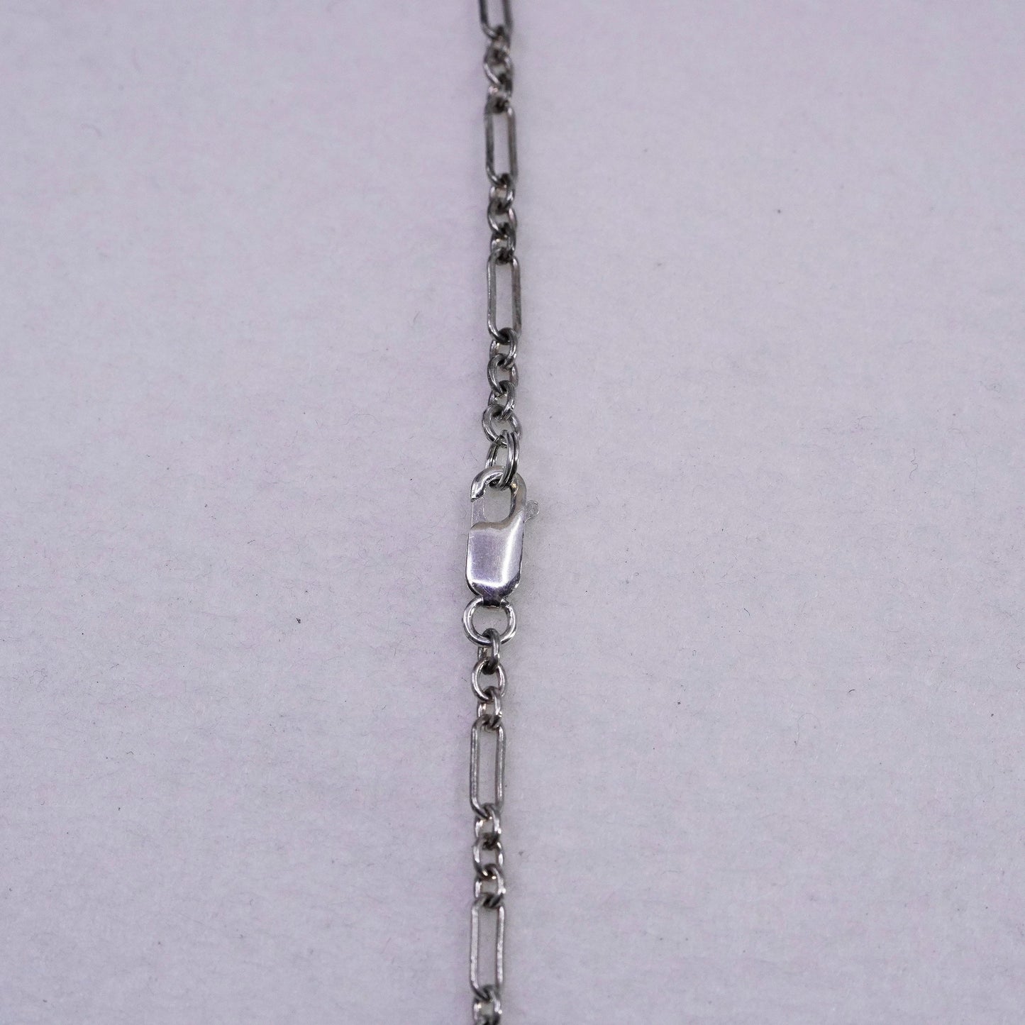 19”, Sterling 925 silver handmade elongated necklace with lapis lazuli beads