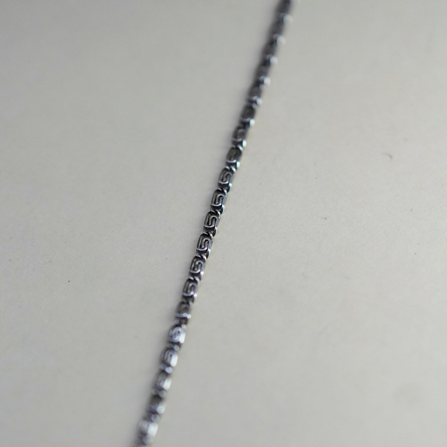 19”, Vintage sterling silver Italy 925 flatten double S link chain, necklace