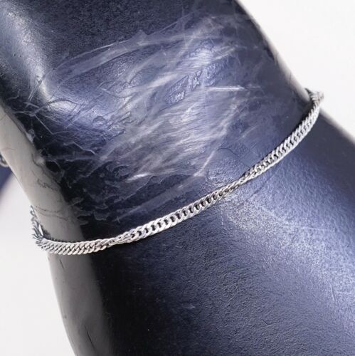 7”, Vtg Sterling Silver Handmade Bracelet, 925 Twist curb link Chain, Stamped 92