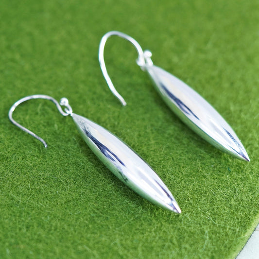 Vintage Sterling silver handmade earrings, 925 teardrop dangles