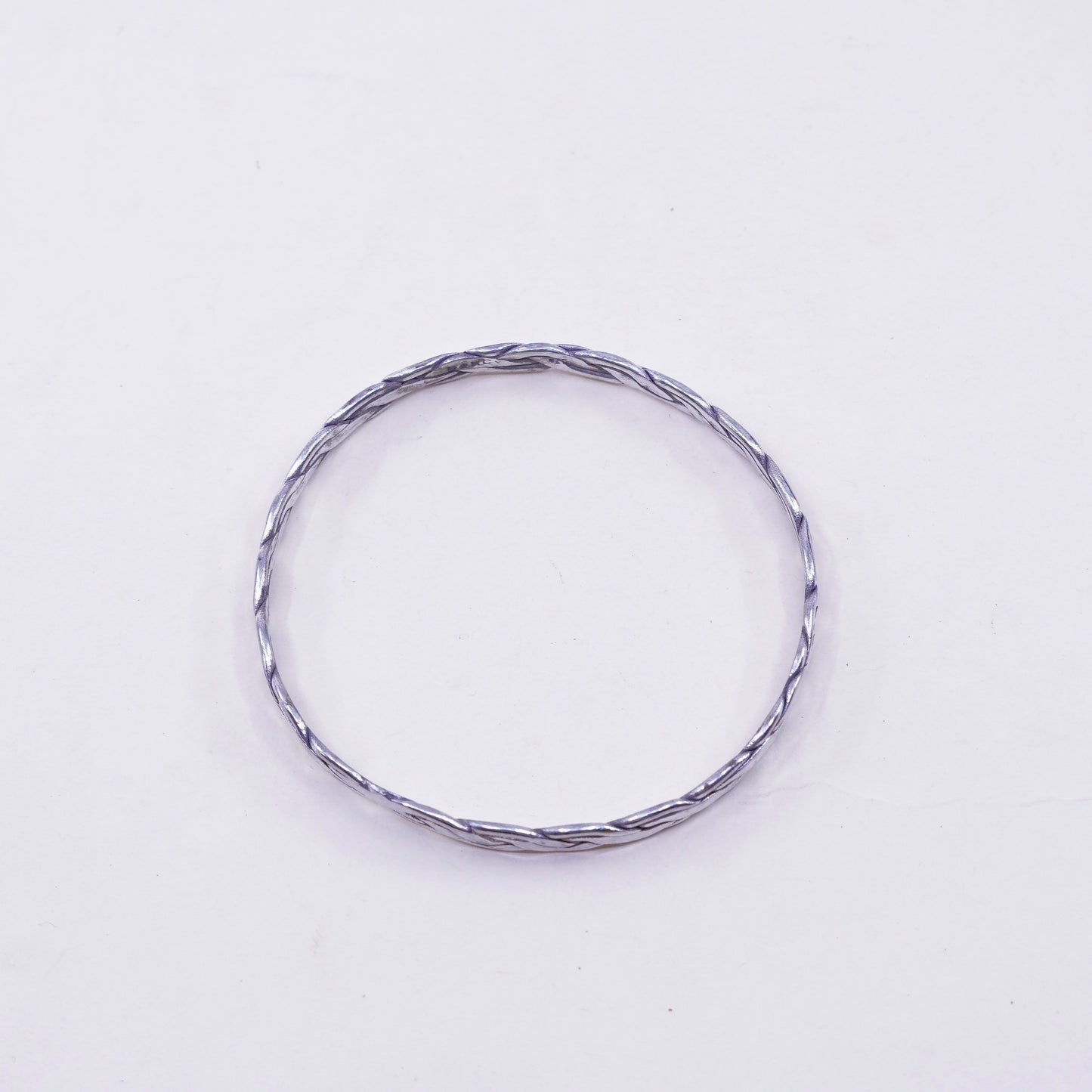 7.75” 5mm, Vintage sterling silver handmade bracelet, 925 cable bangle