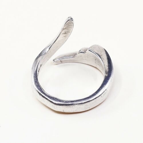 Size 7.25, Vtg Sterling Silver Handmade Ring, Mexico 925 Modern Minimalist Band