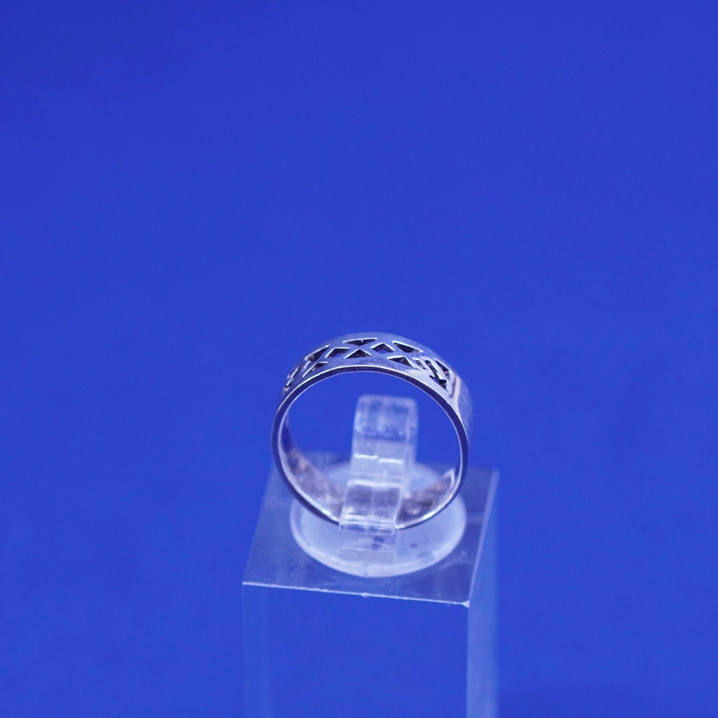 Size 4.5, vintage sterling silver handmade ring, 925 filigree band