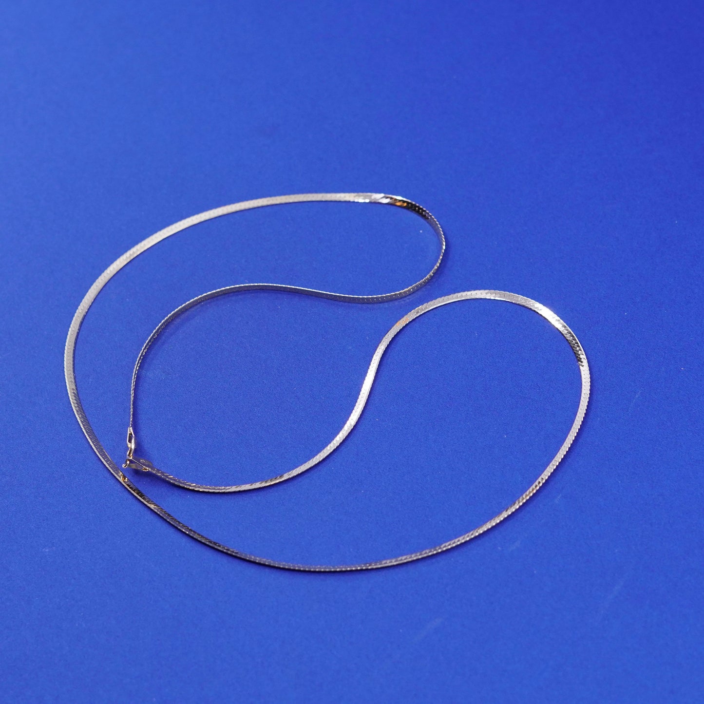 24”, vintage vermeil gold filled Sterling silver necklace 925 herringbone chain