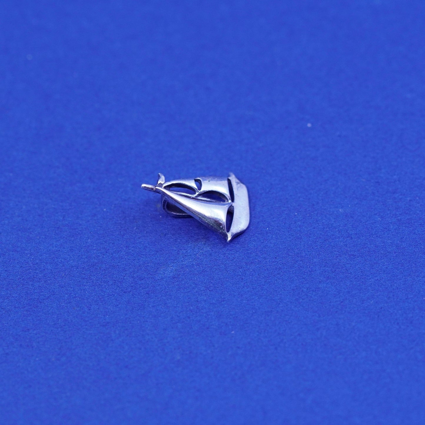 Vintage sterling silver handmade pendant, 925 sailing boat charm