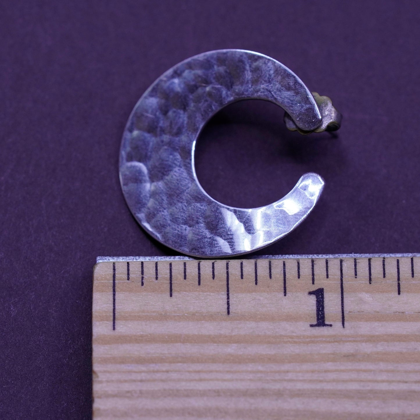 Vintage Sterling silver handmade earrings 925 hammered textured studs