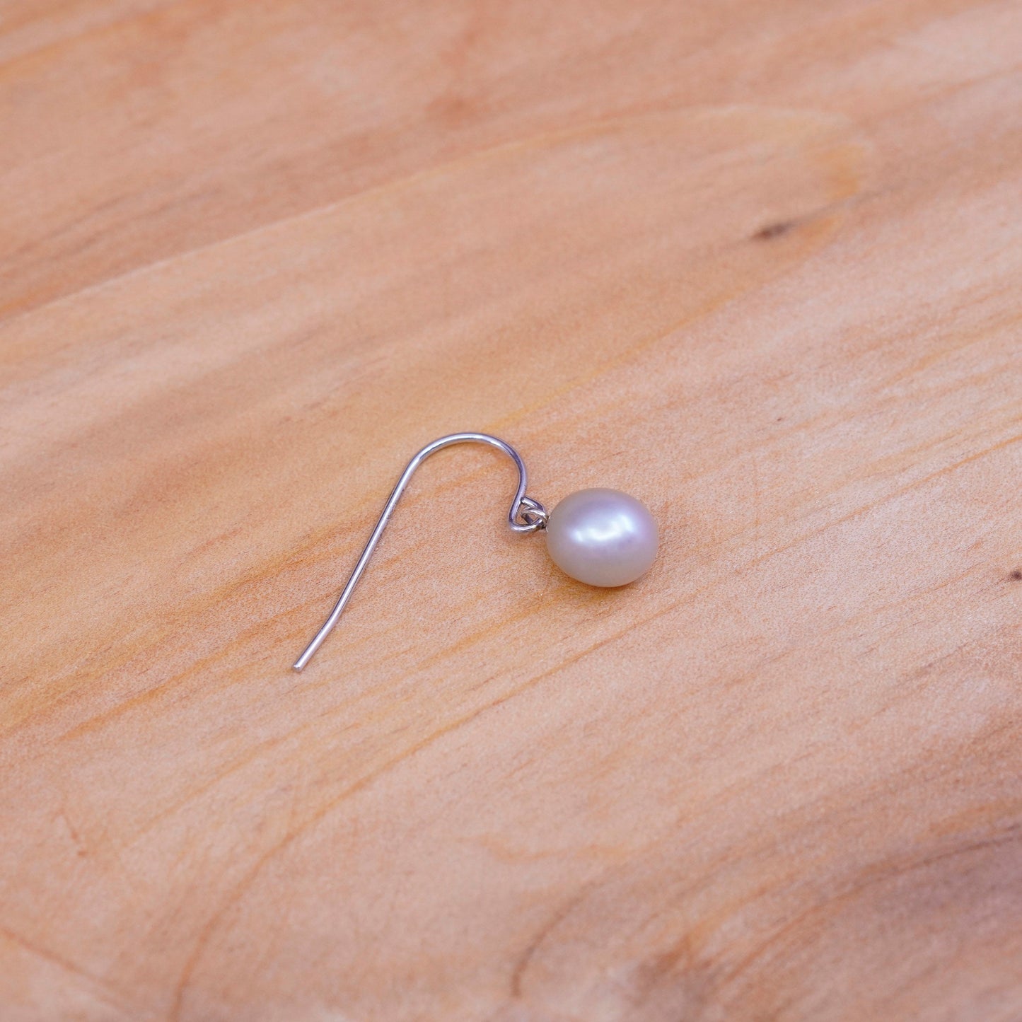 Vintage Sterling silver handmade earrings, 925 hooks with pearl drops