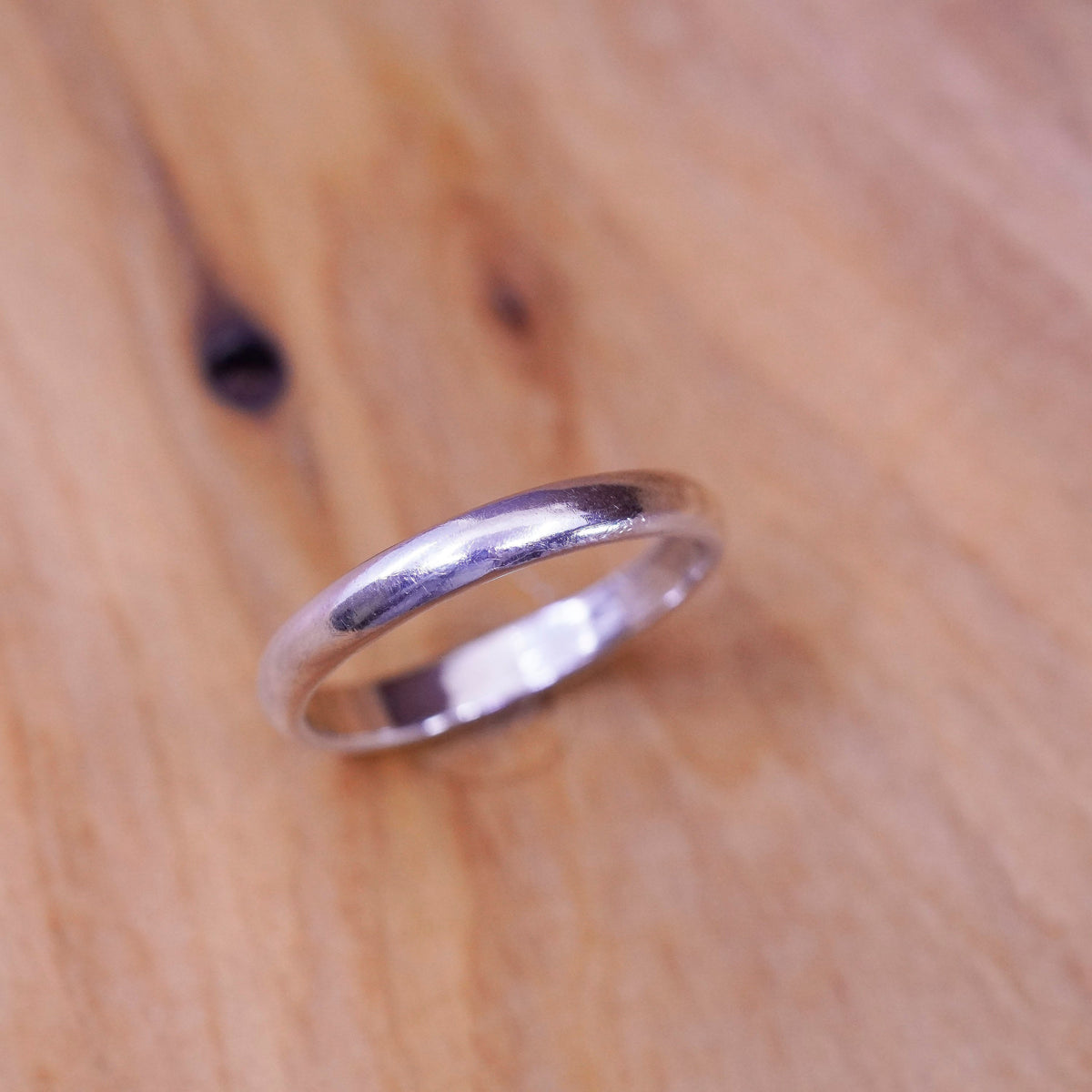 Size 5, vintage sterling silver handmade ring, 925 wedding band, Silver tested