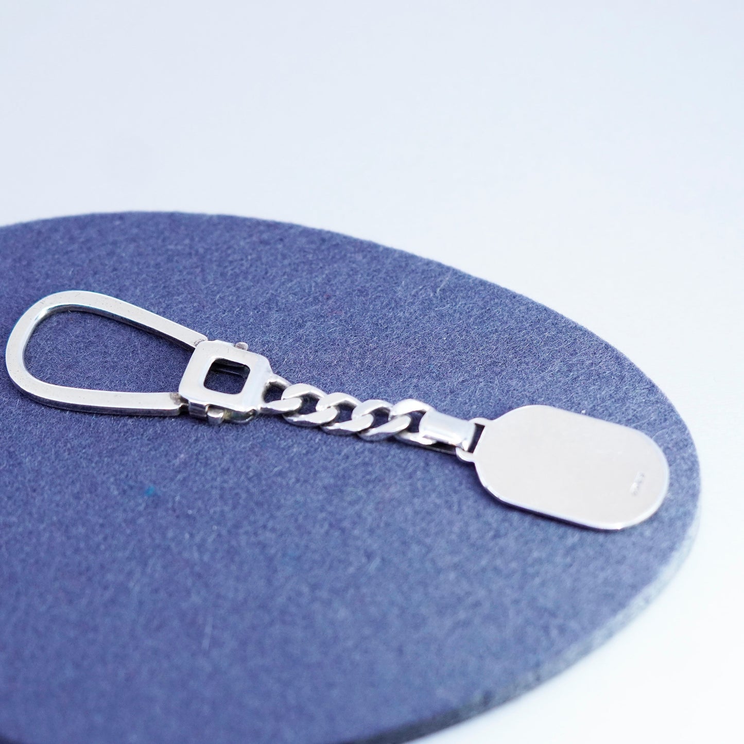 Vintage Sterling 925 silver handmade keychain with tag monogram initial “SSP”