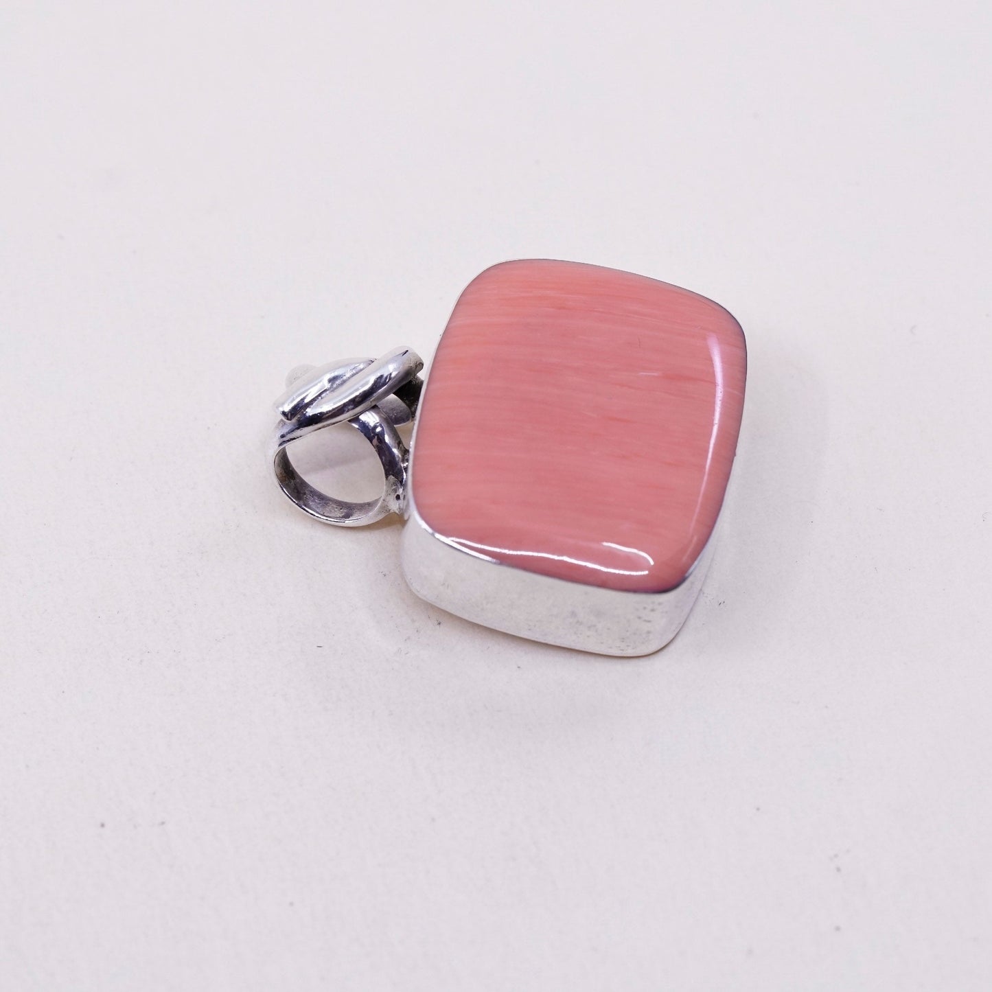 vintage mexico handmade sterling 925 silver pendant with orange agate