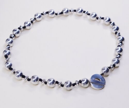 18" 10mm, vintage RAGB Sterling silver handmade necklace, 925 beads chain