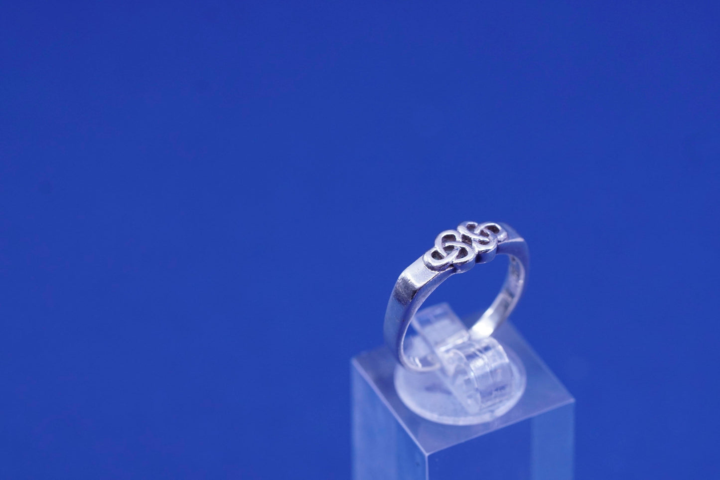 Size 7, vintage Sterling silver handmade ring, 925 band with Irish filigree
