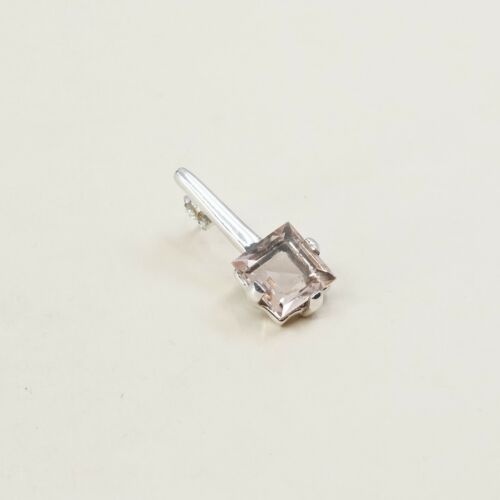 Vintage Modern Sterling Silver Handmade Earrings, 925 Silver Studs W/ Citrine