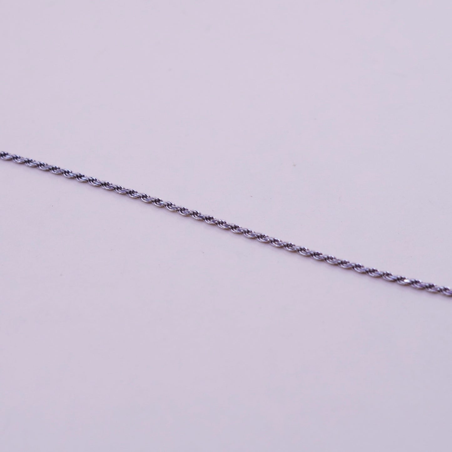 7.25”, 1.6mm, Vintage sterling silver bracelet, Italy made 925 rope chain