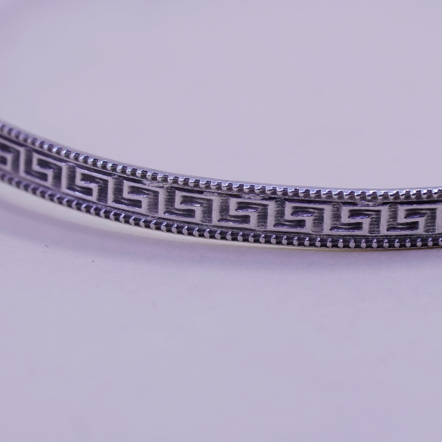 8”, Guglielmo Cini sterling silver handmade 925 bracelet greek key bangle