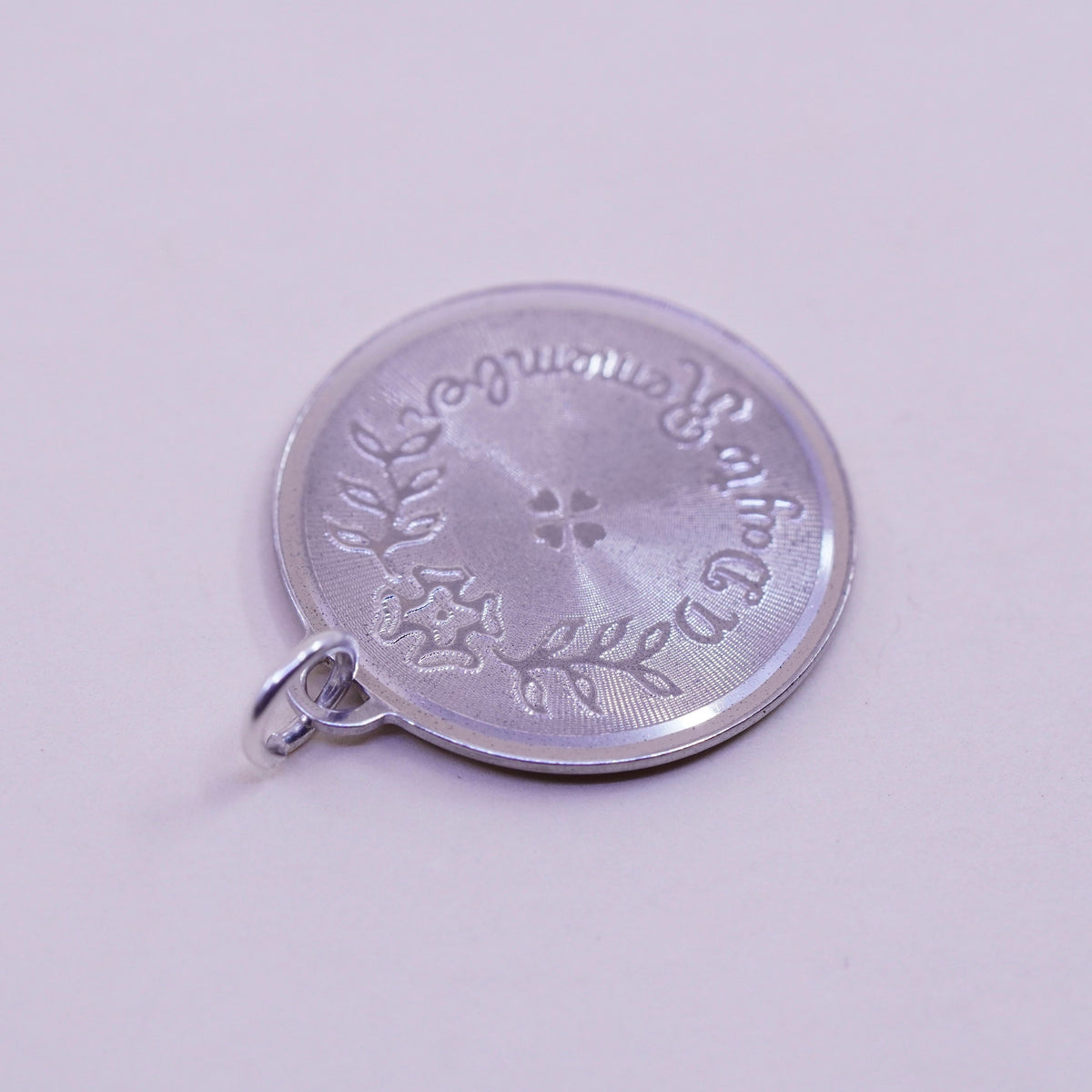 Vintage sterling 925 silver handmade pendant, “a day to remember” tag charm