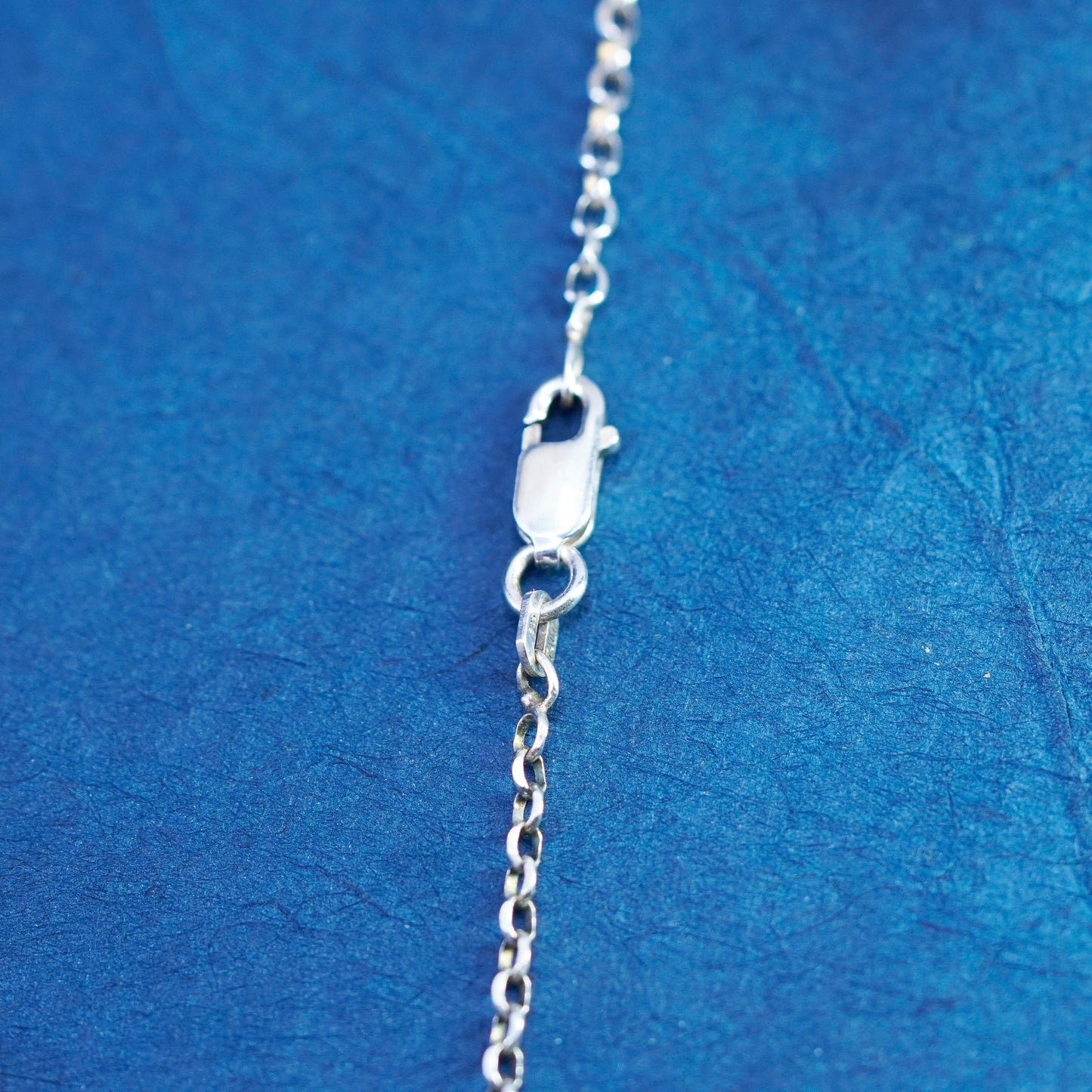 19”, 1mm, vintage Italian Sterling silver handmade necklace, 925 circle chain