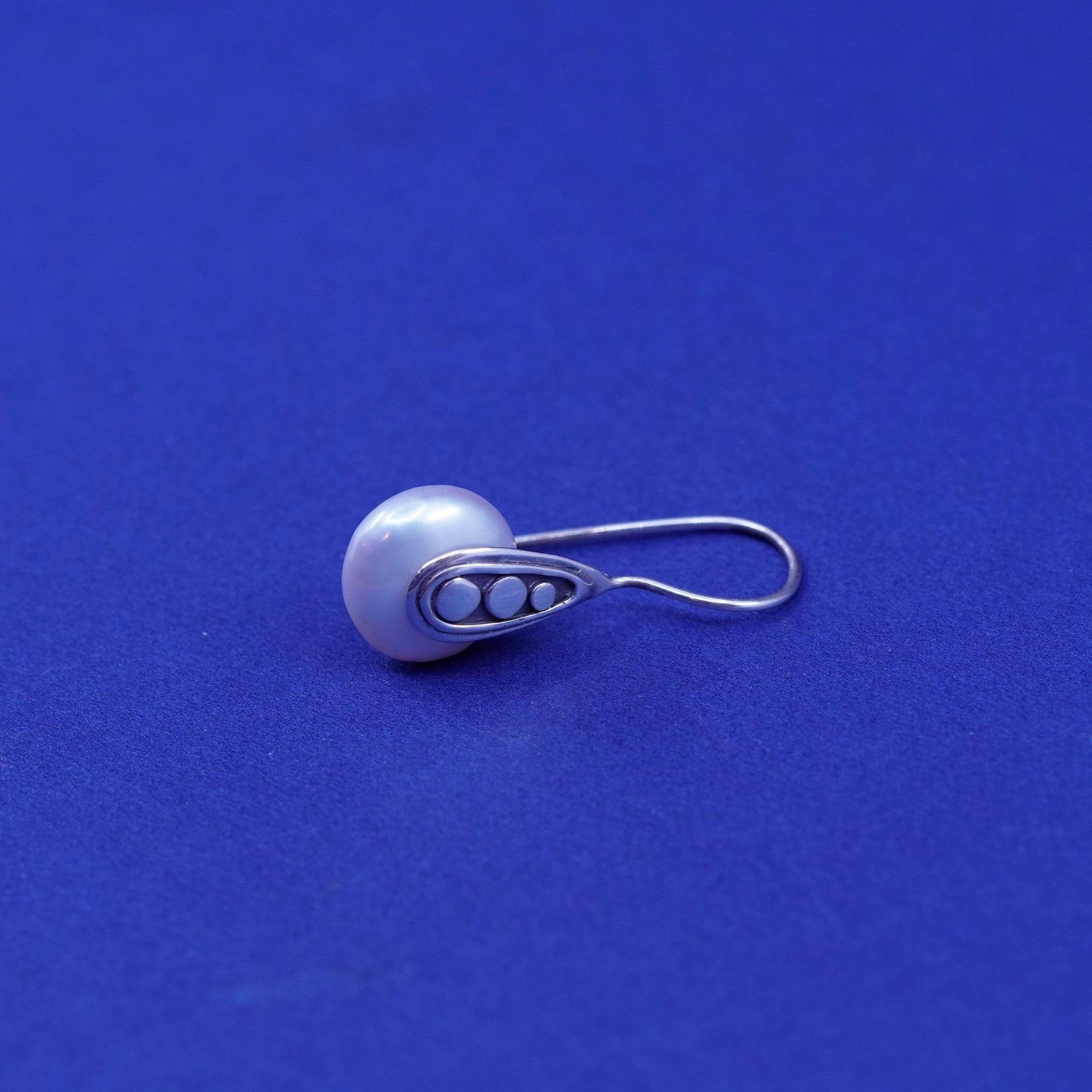 Vintage ATI Sterling silver handmade earrings, 925 hooks with pearl drops