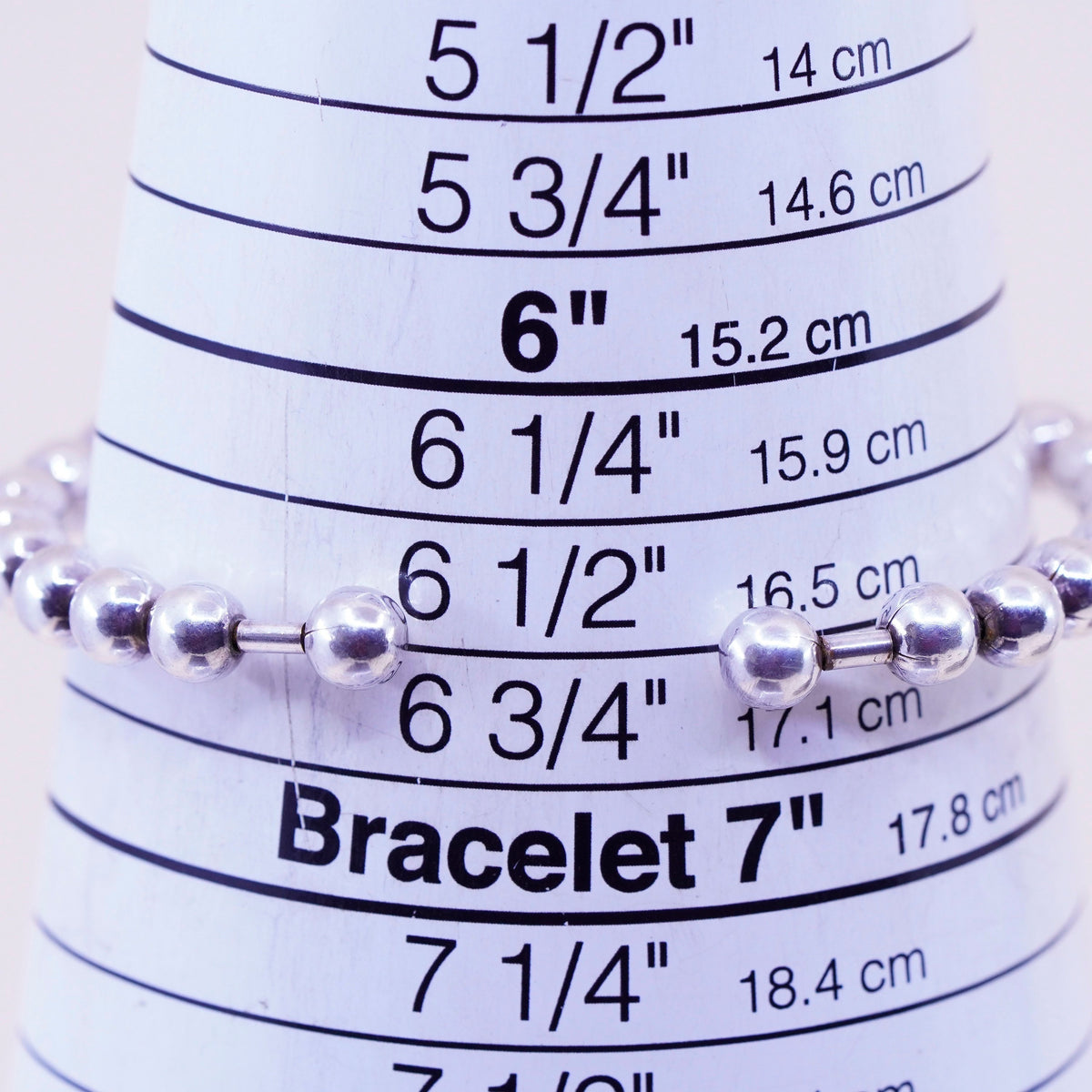 6.75”, vintage sterling silver contemporary handmade bracelet, 925 cuff beads