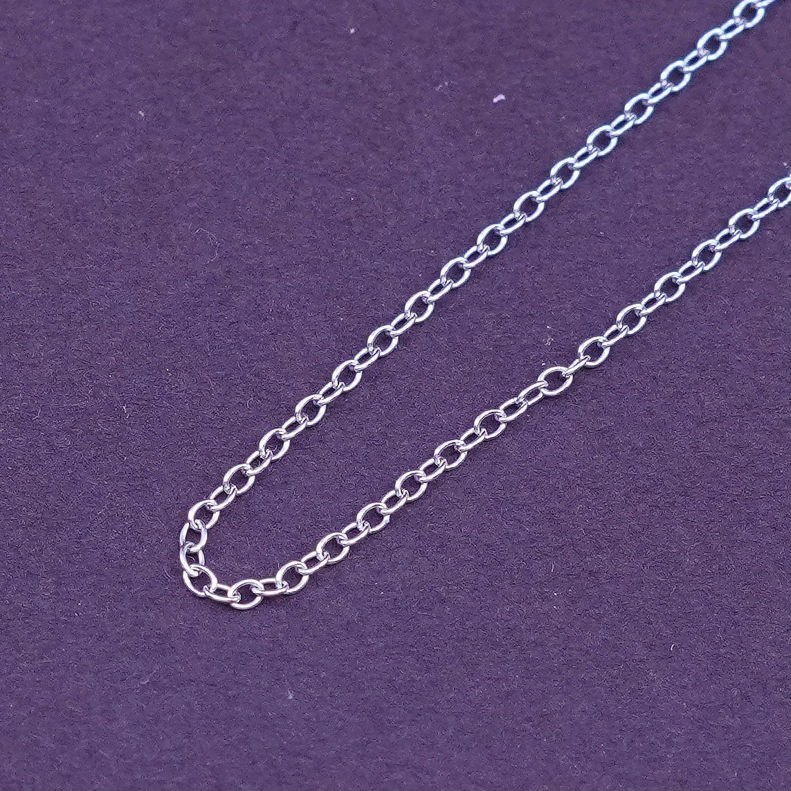 16+2”, 1mm, vintage Sterling silver necklace, 925 circle chain