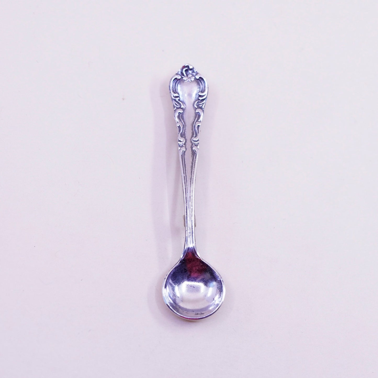 Vintage sterling silver handmade brooch, 925 spoon pin