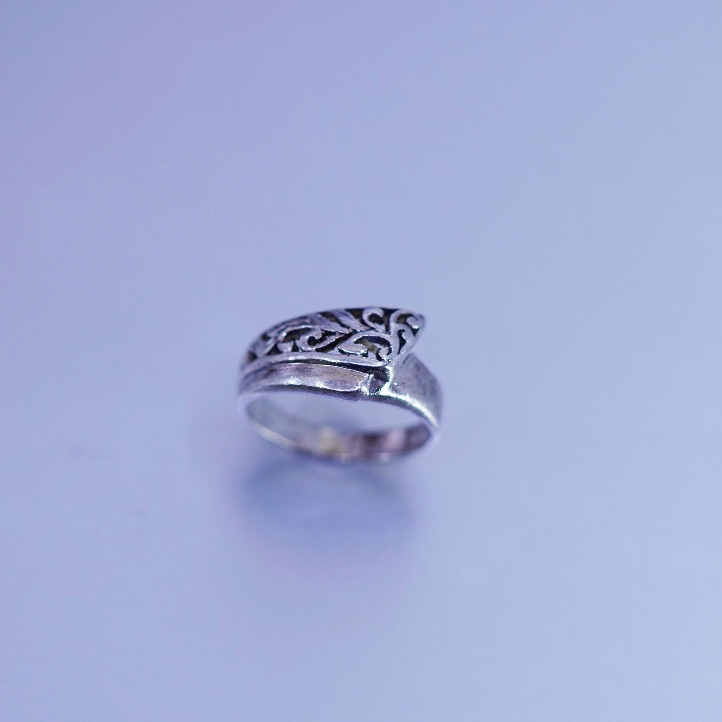 Size 6.5, vintage Sterling 925 silver handmade ring, filigree band