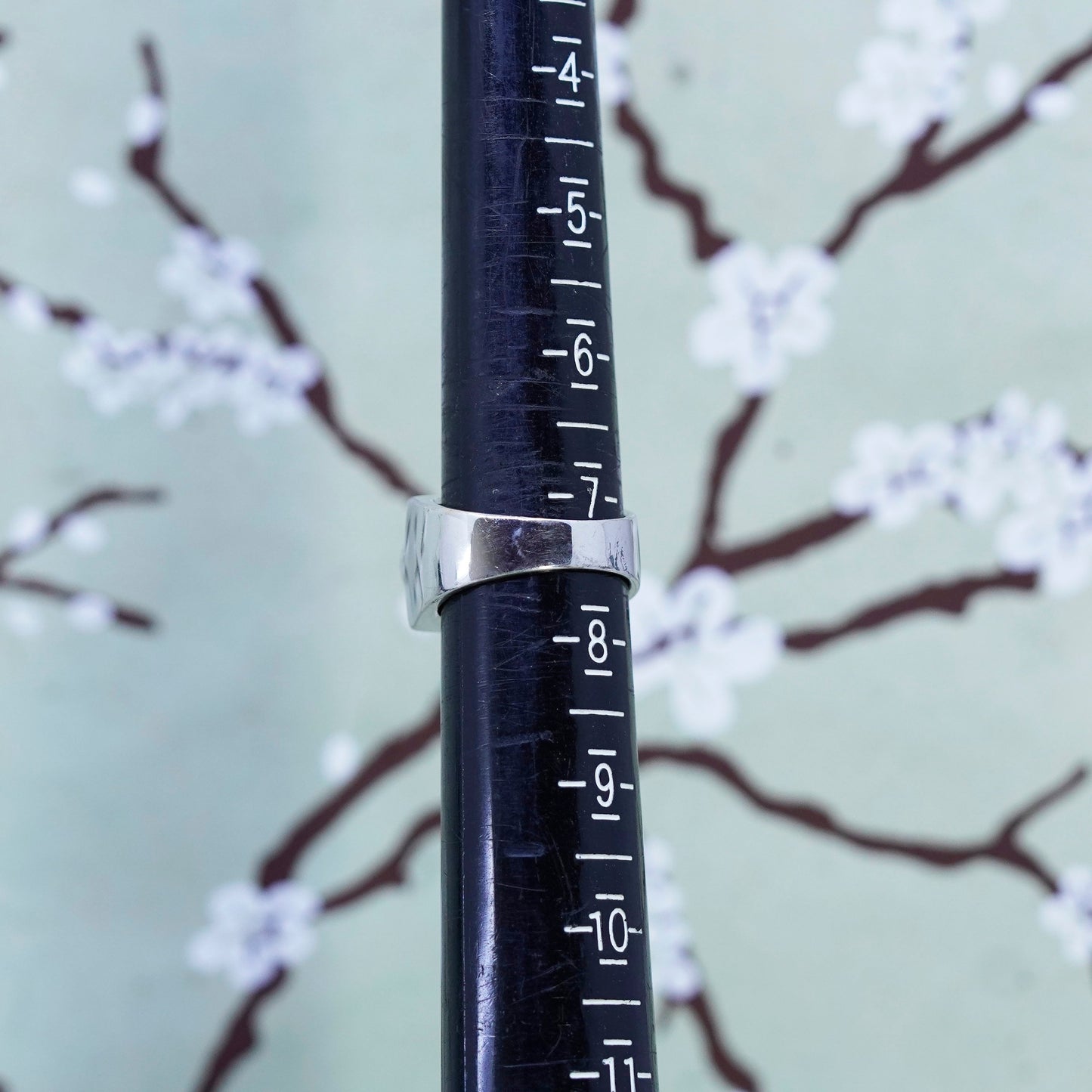 Size 7.25, vintage Sterling silver handmade ring, 925 band with turquoise inlay