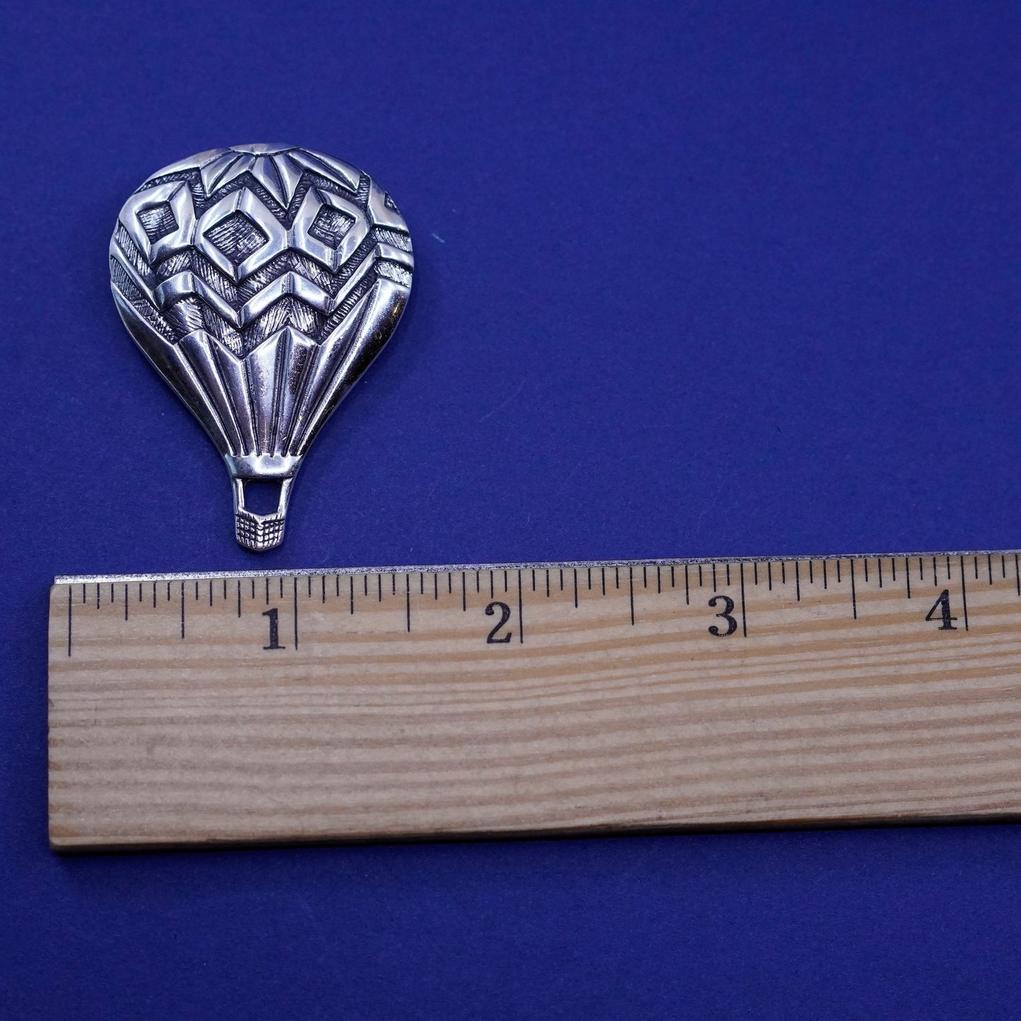 vtg Silver Cloud Inc Sterling silver handmade brooch, 925 hot air balloon pin