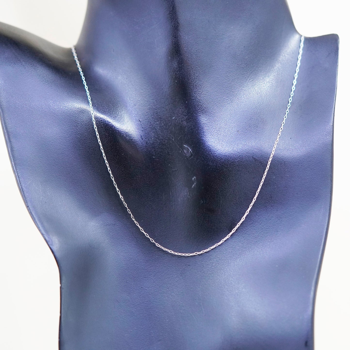16” 1mm, Vintage Italian sterling 925 silver circle chain, necklace