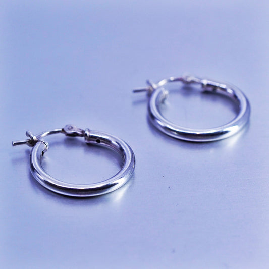 0.5”, vintage Sterling silver handmade earrings, 925 hoops