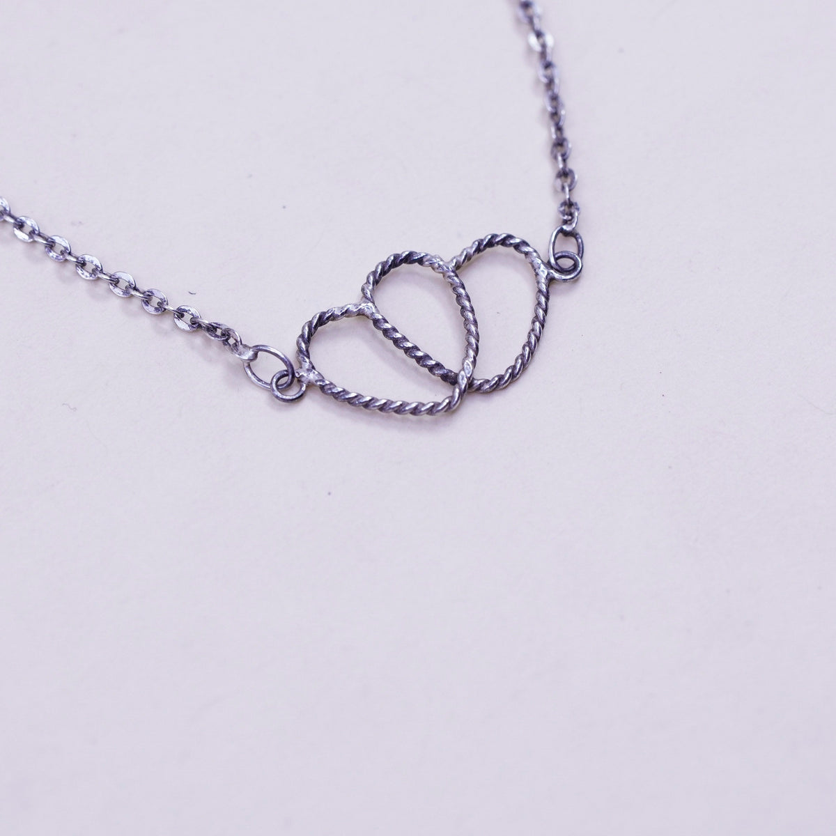 6.75”, sterling silver bracelet, 925 flatten circle chain anklet heart charm