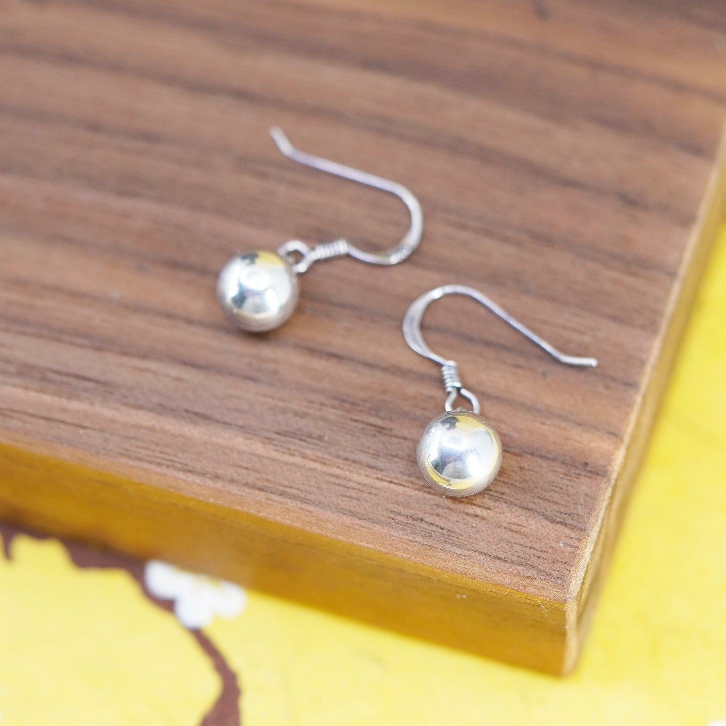 Vintage Sterling silver handmade earrings, 925 beads drops