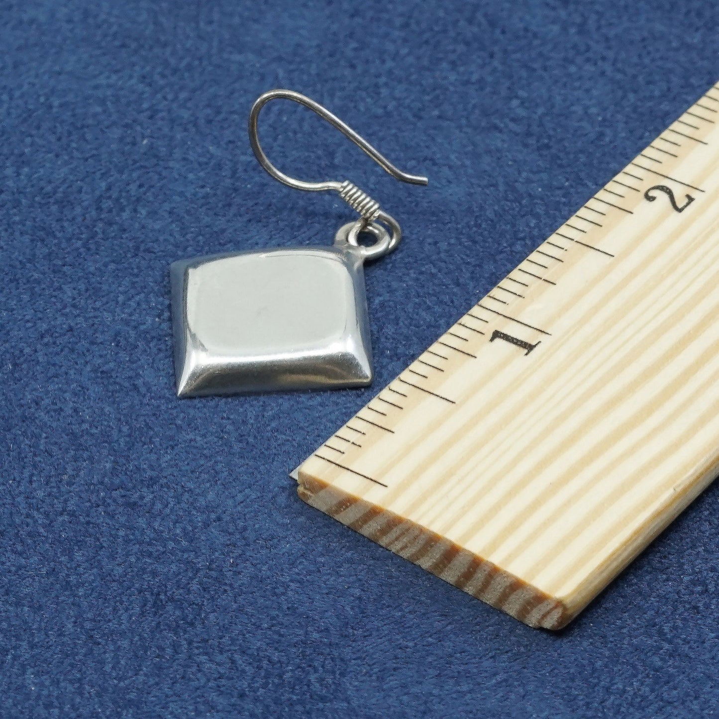 vtg sterling silver handmade earrings, mexico 925 w/ square drops,