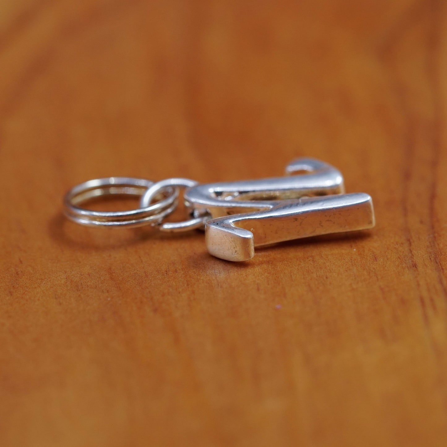 Vintage sterling silver handmade pendant, 925 charm with initial “N”