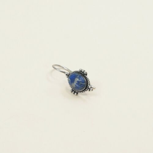 Vintage Sterling silver handmade earrings, 925 dangle w/ sodalite N Beads