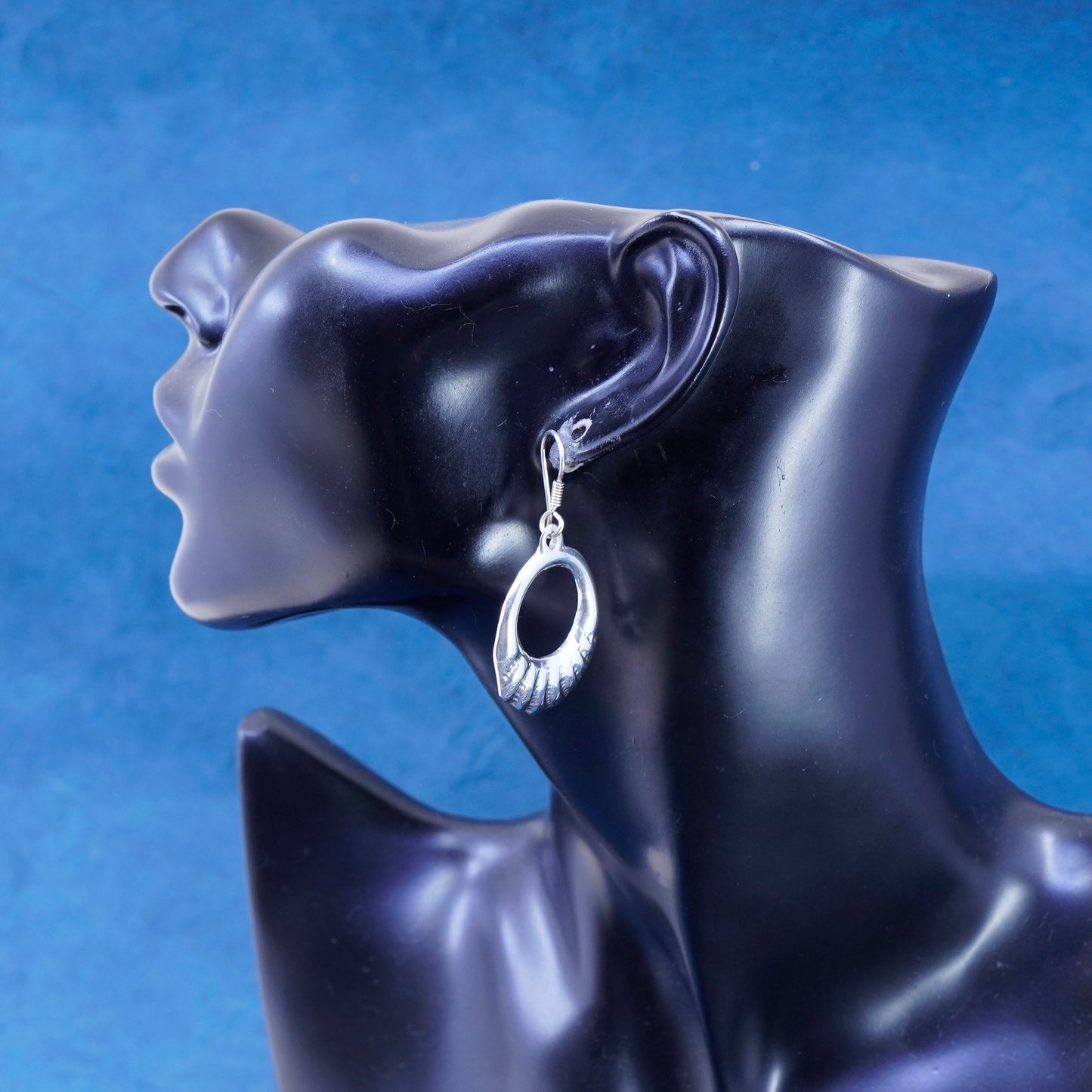 Vintage Sterling silver handmade earrings, 925 shell drops