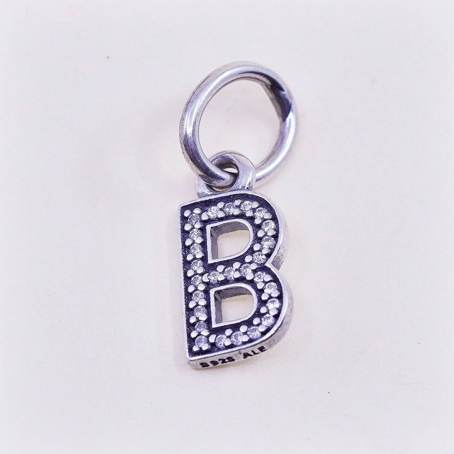 Vintage ALE sterling 925 silver handmade pendant, 925 initial “B” charm