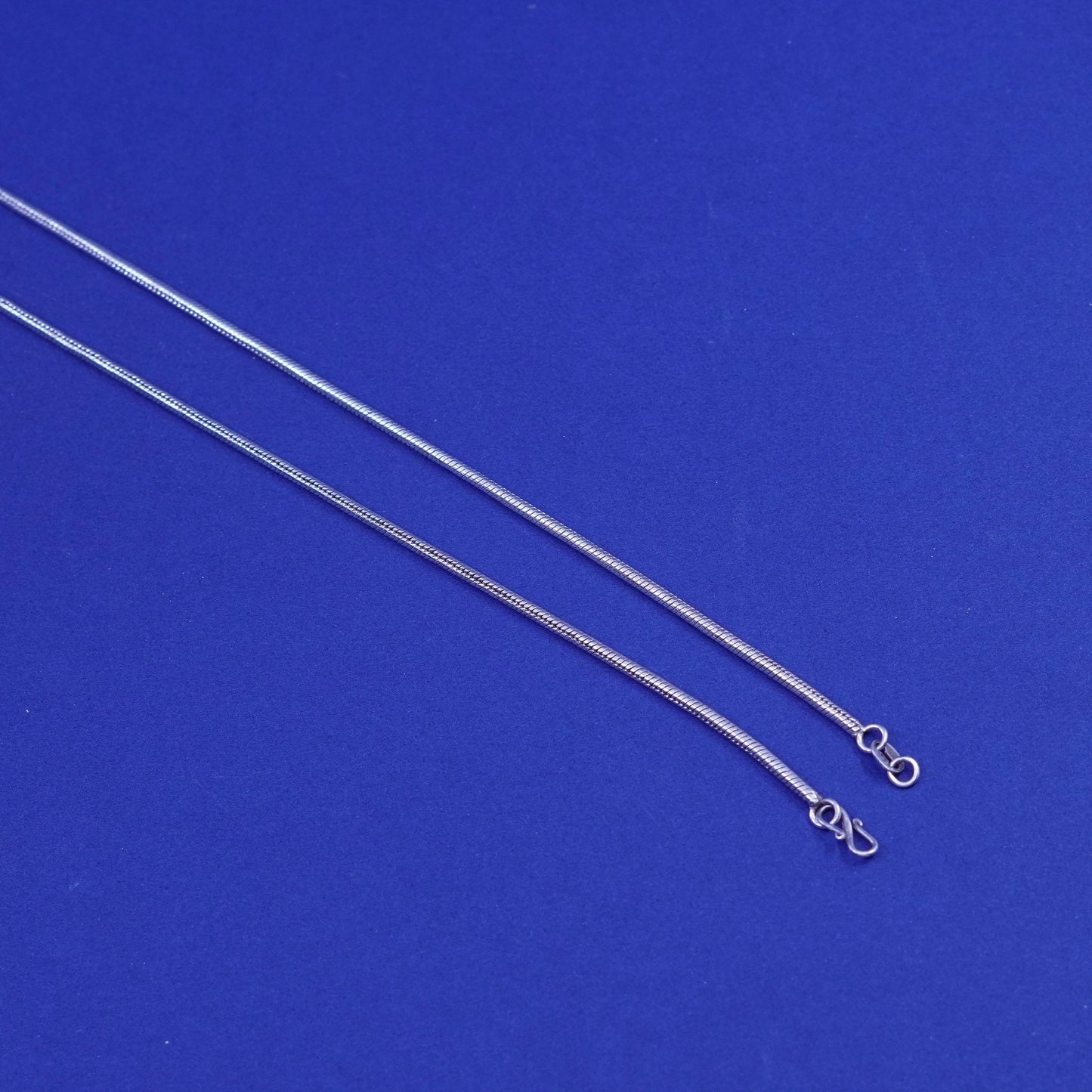 25”, 2mm, vintage Italy Sterling silver handmade necklace, 925 snake chain