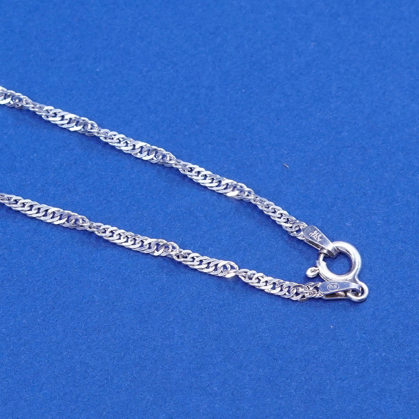 24”, 2mm, Sterling silver handmade necklace, 925 twisted curb link chain