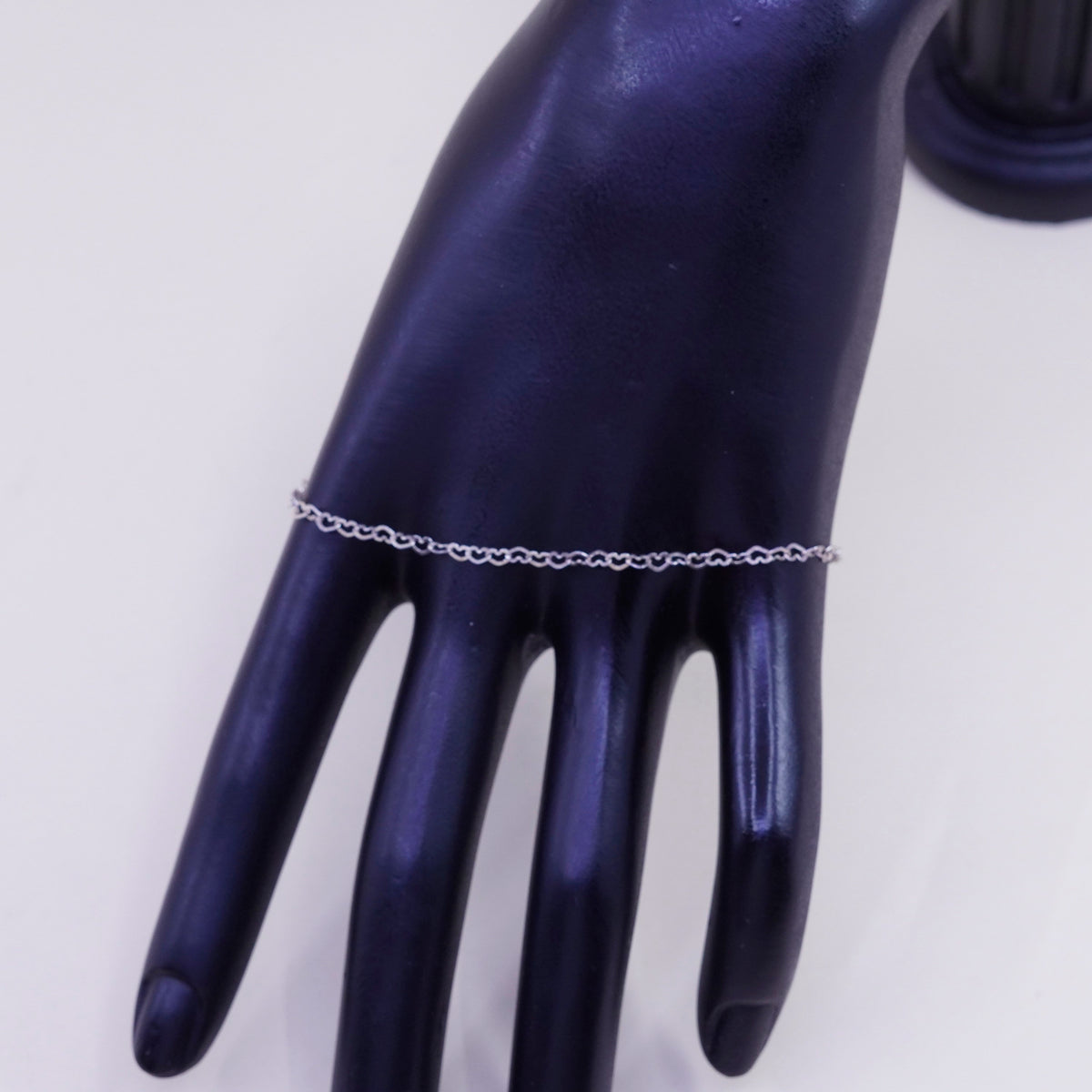 8.5”, Vintage sterling silver heart bracelet, 925 silver chain