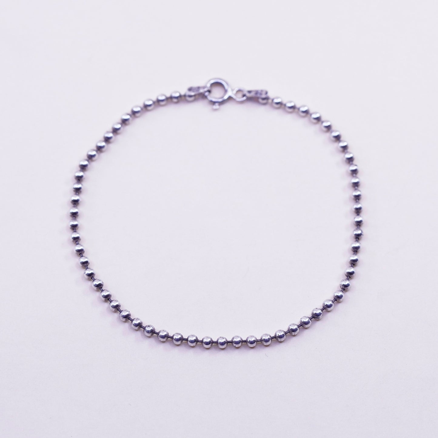 7.25,, Vintage mexico sterling silver 925 beads bracelet, handmade jewelry