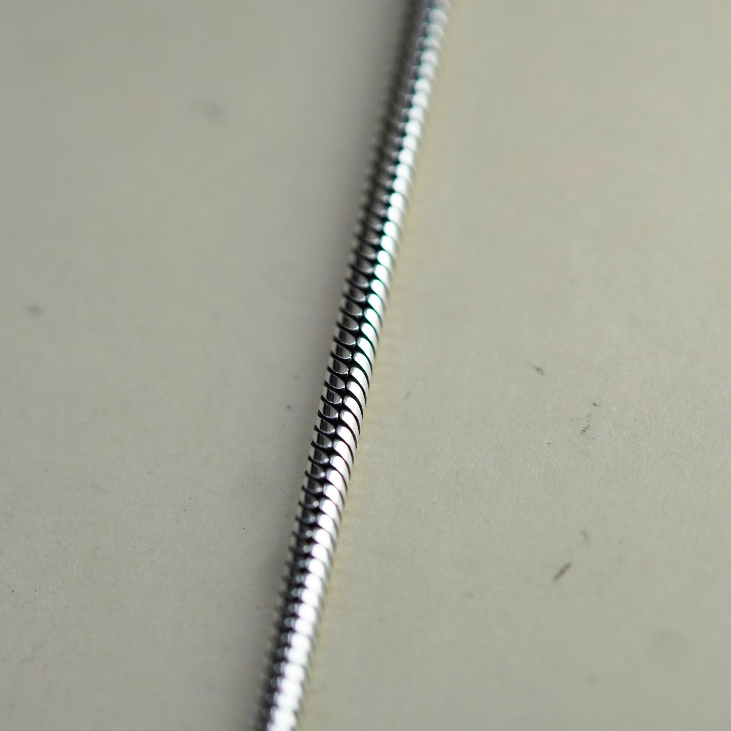 20”, 2mm, Vintage sterling silver snake chain, Italy 925 silver chain