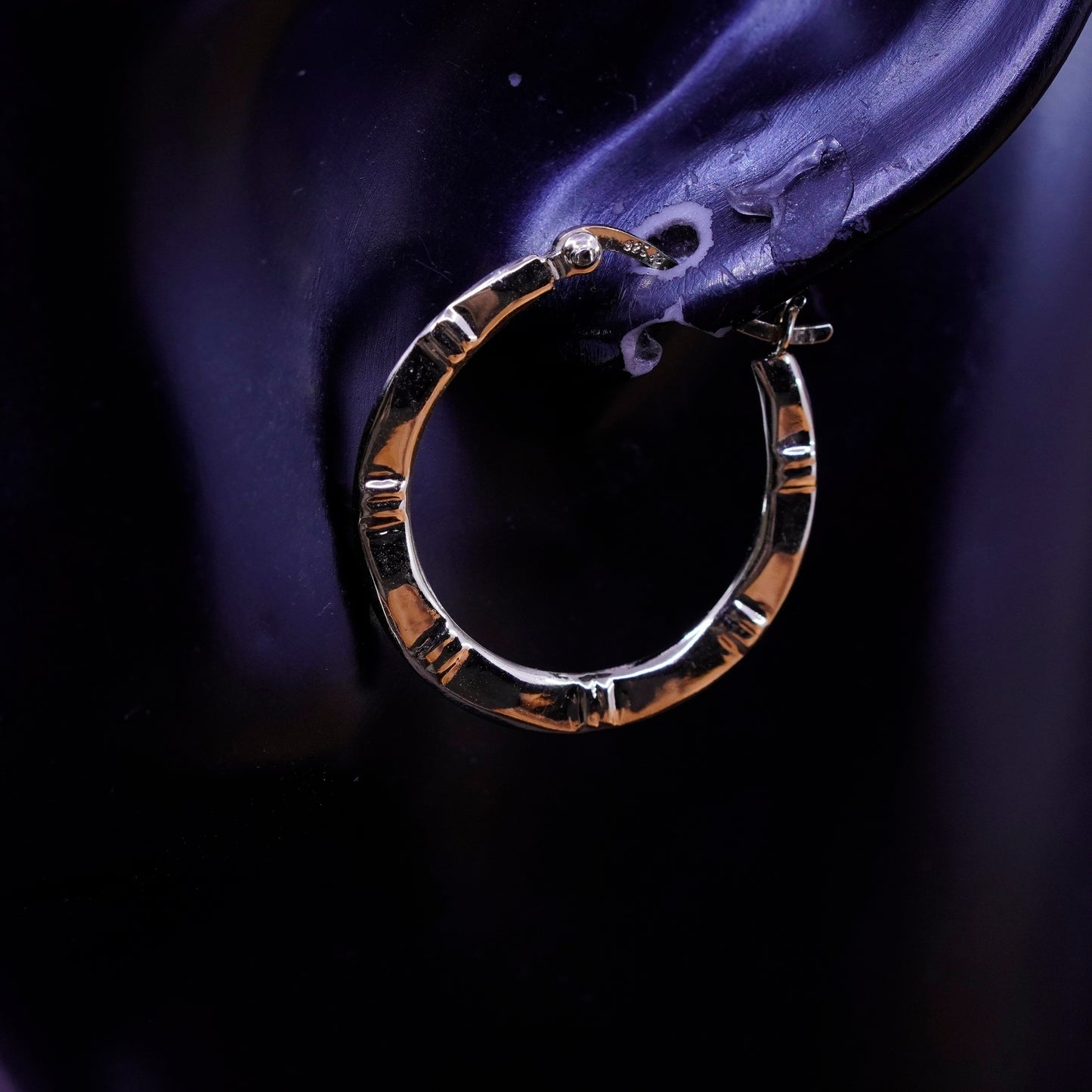 1”, vermeil gold over Sterling silver earrings, entwined 925 hoops