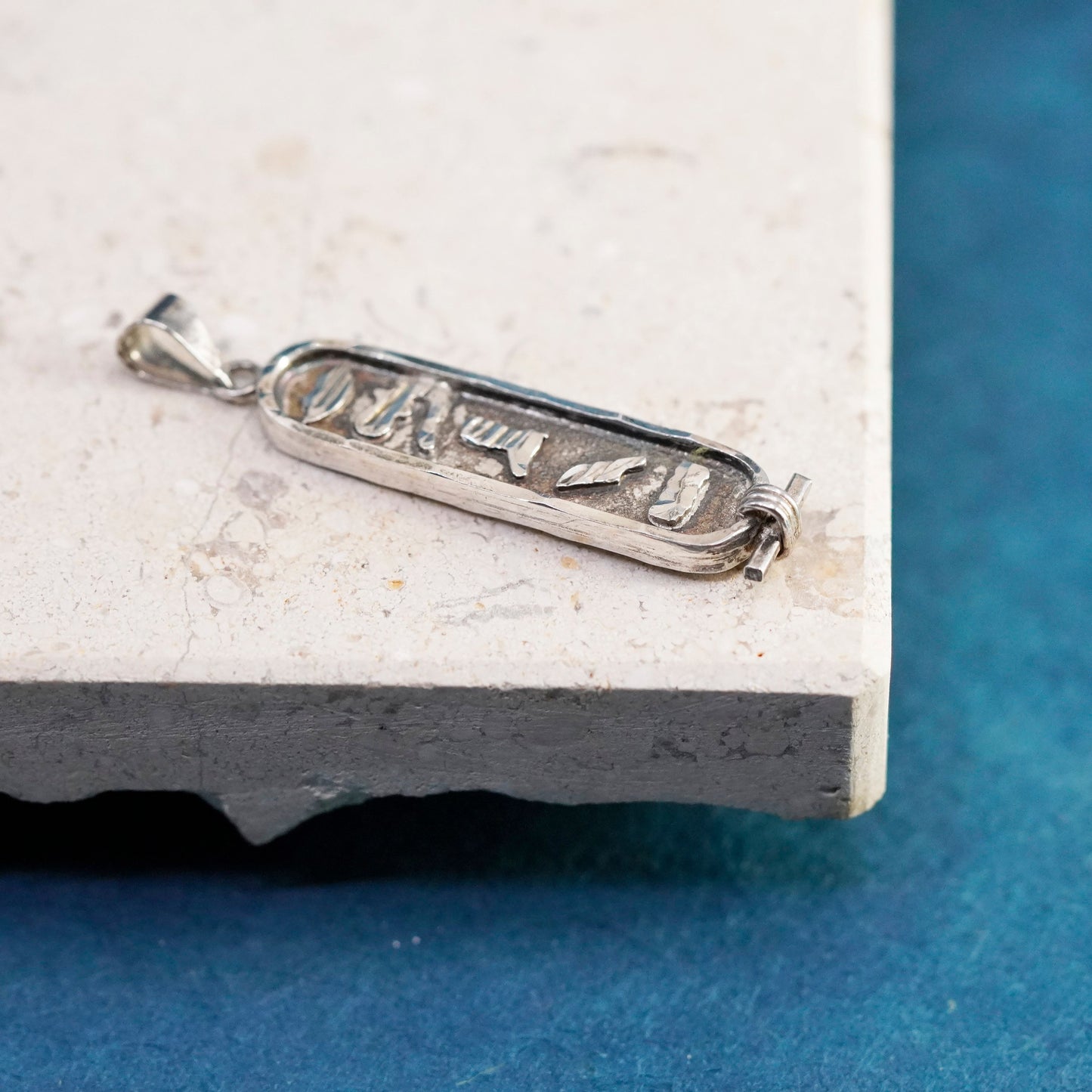 Vintage Sterling silver handmade pendant, 925 tag embossed name robin
