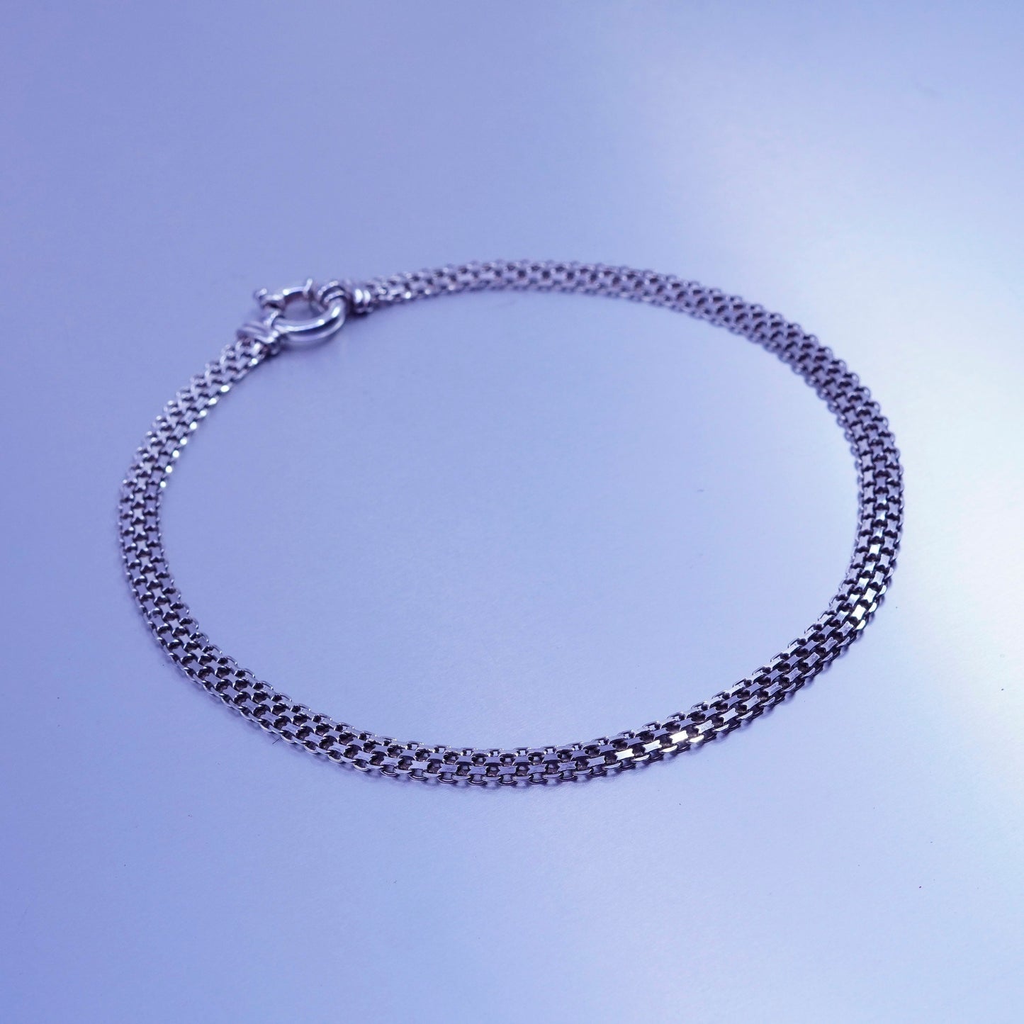 16” 8mm, Italy Milor Sterling 925 silver handmade flatten wide nugget necklace
