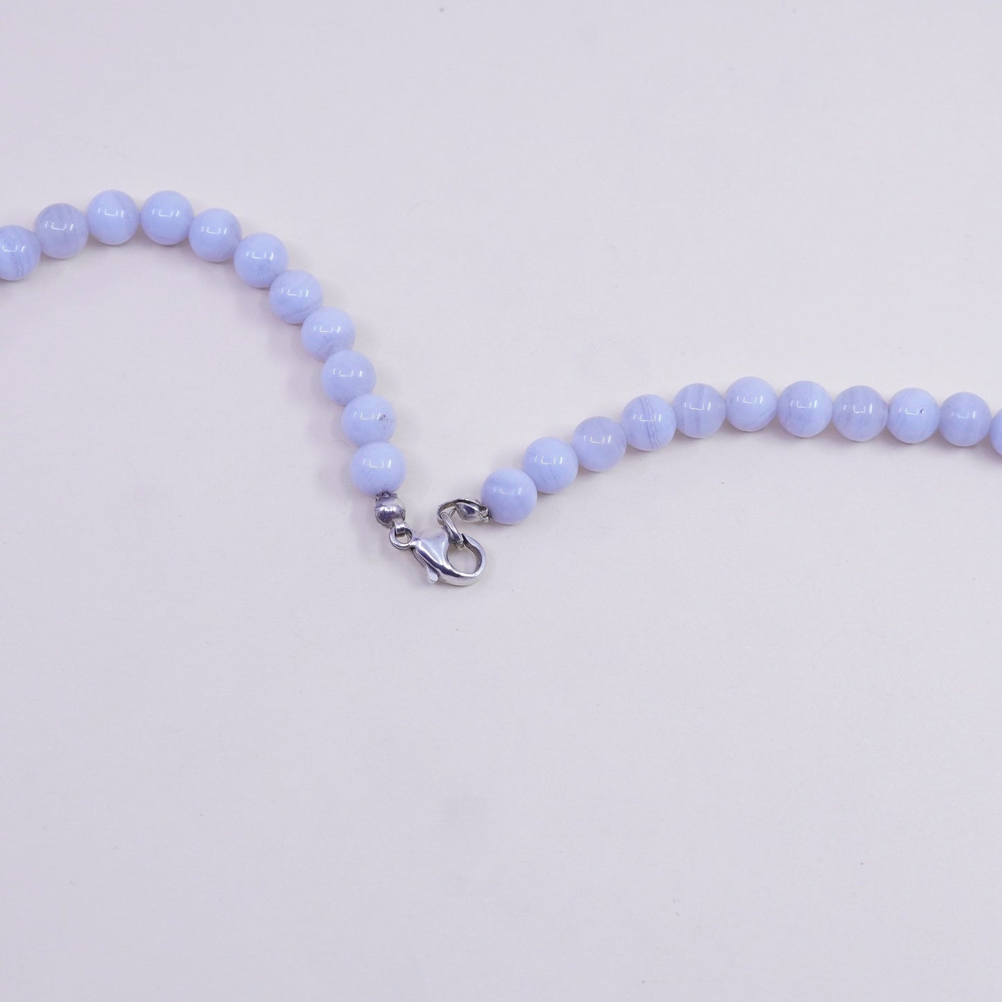 21”, sterling 925 silver necklace lace agate pearl bead chain moonstone pendant