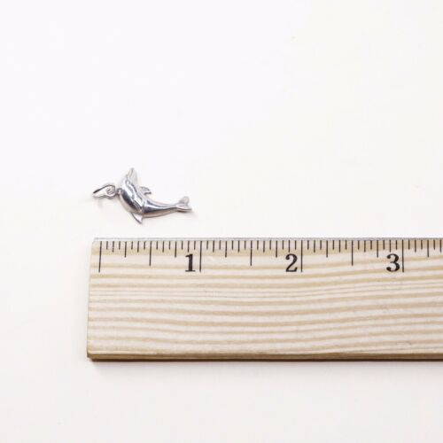 Vintage Sterling Silver Dolphin Pendant, Solid 925 Silver Fish Charm, Stamped