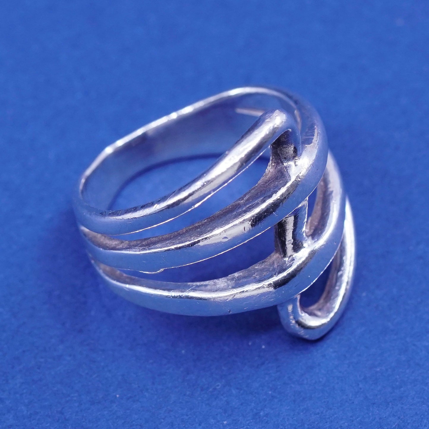 Size 5.5, vintage Sterling silver handmade ring, 925 band with filigree
