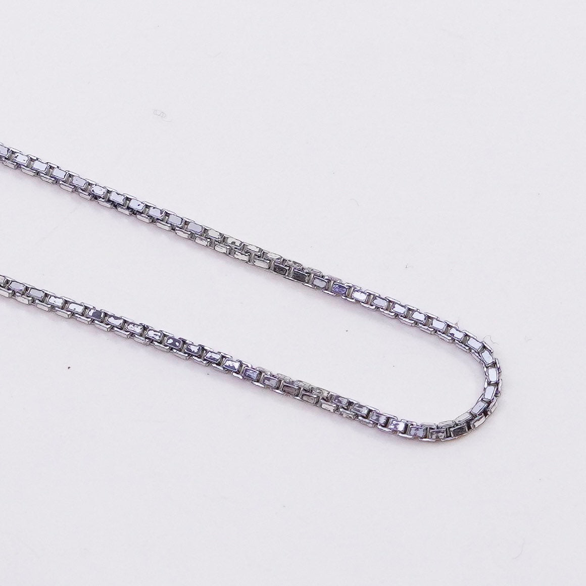 29”, 1mm, Vintage sterling silver Italy 925 silver box chain, necklace