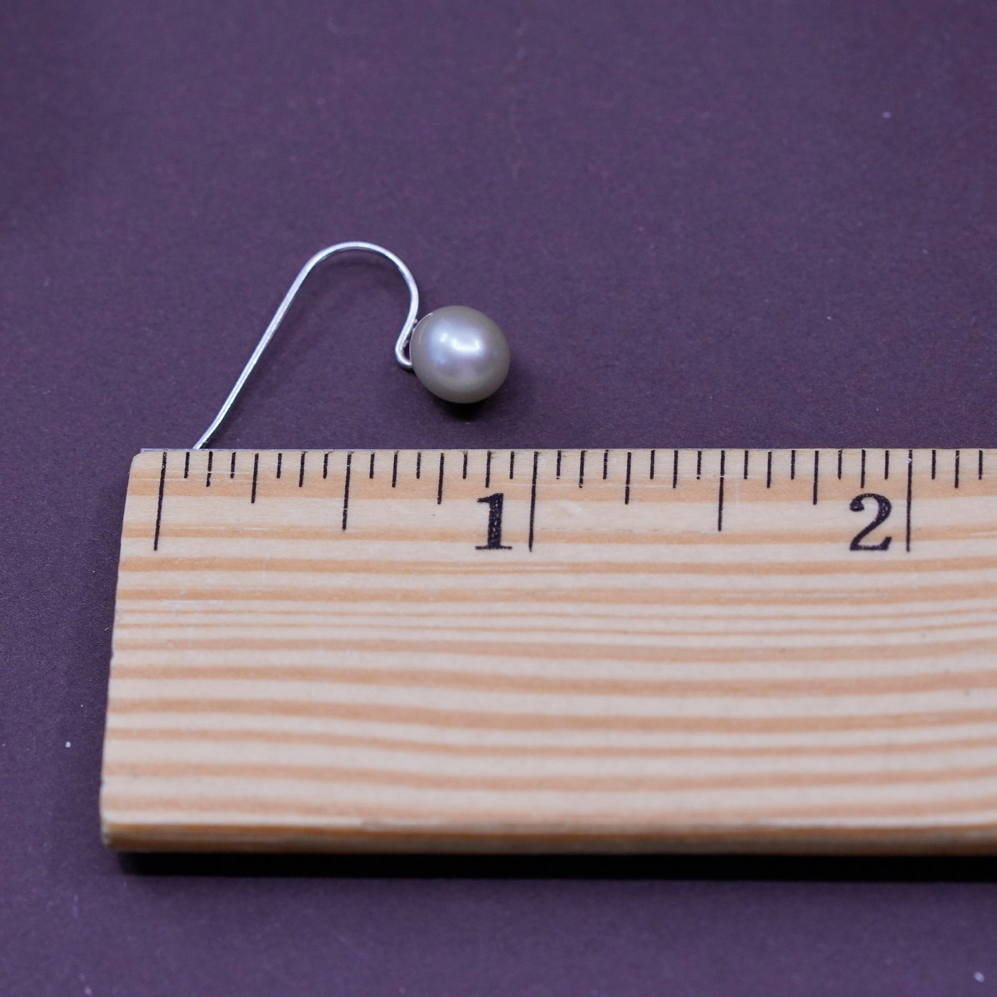 Vintage Sterling silver handmade earrings, 925 hooks with pearl drops